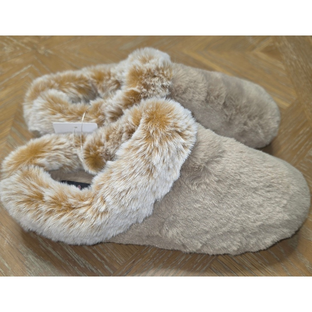 Cuddl Duds Womens Tan Faux Fur Scuff Slippers Size XL 11-12 03LZP011891 NWT